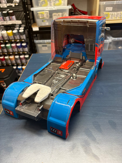 Used Race Body - RC Body - 1/10 190mm Man TGS for Tamiya 1/14 TT01E Euro Trucks (good condition and includes lights)
