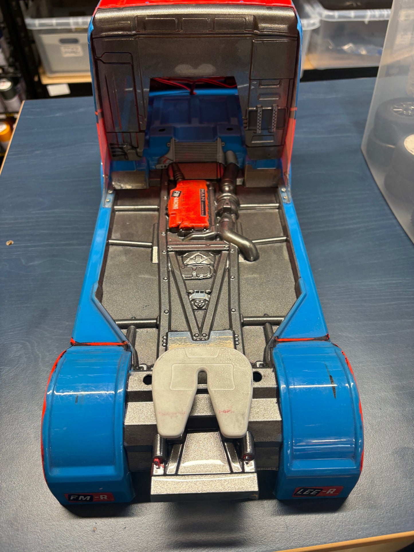 Used Race Body - RC Body - 1/10 190mm Man TGS for Tamiya 1/14 TT01E Euro Trucks (good condition and includes lights)