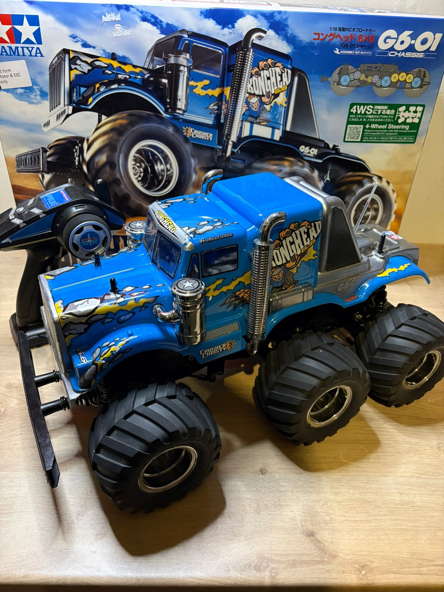 (Used Demo) TAMIYA 58646 - RC Truck 1/18 KONGHEAD 6X6 - (G6-01) With Radio, Hobbywing 1080 ESC, Core 21Motor and 2x Digi High Torque Steering Servos (4 wheel steer capable)