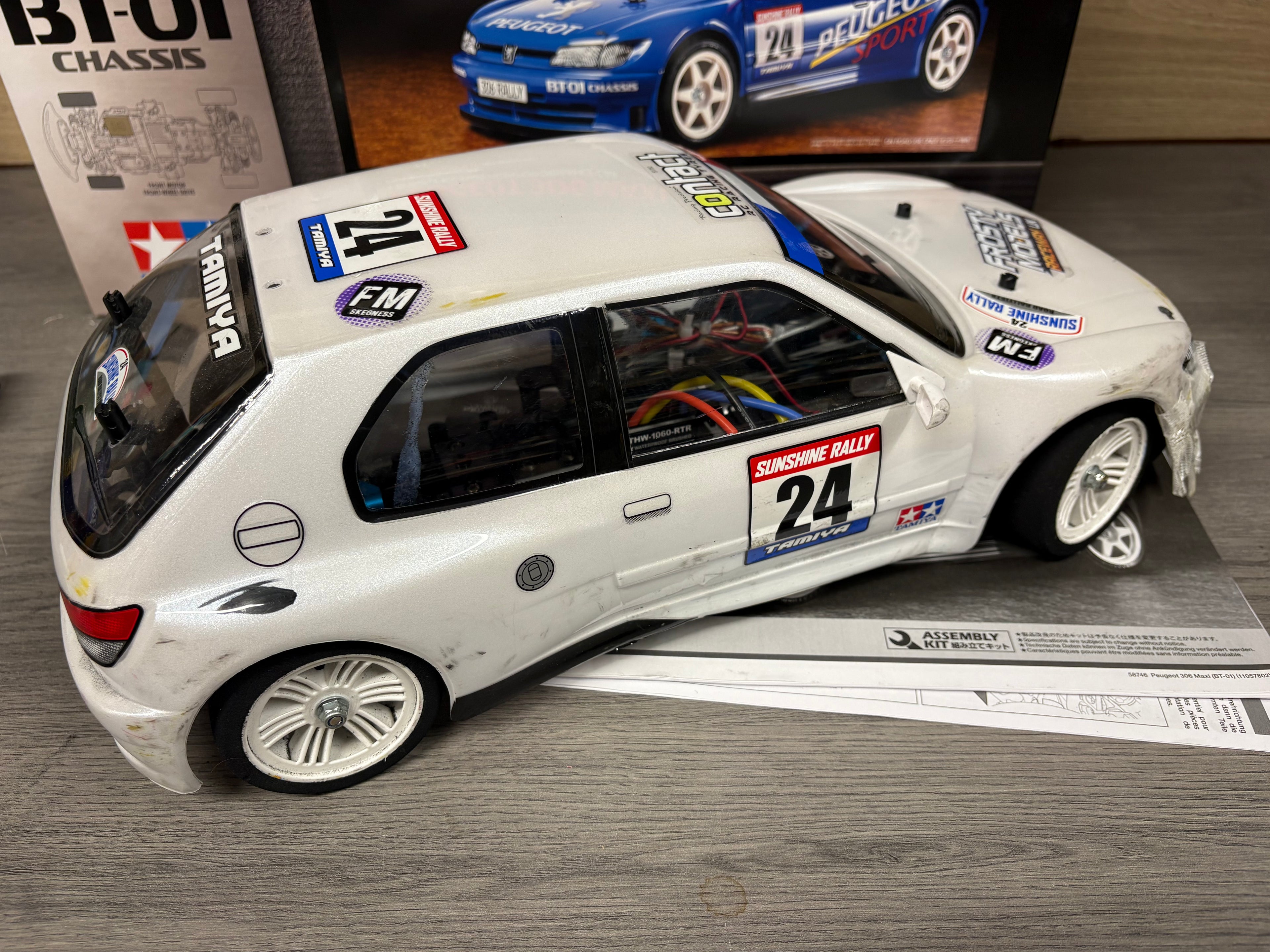 (Ex-demo) Tamiya - BT01 Peugeot 306 1/10 RC FWD Touring Car with Hopups - (Radio will not be included)