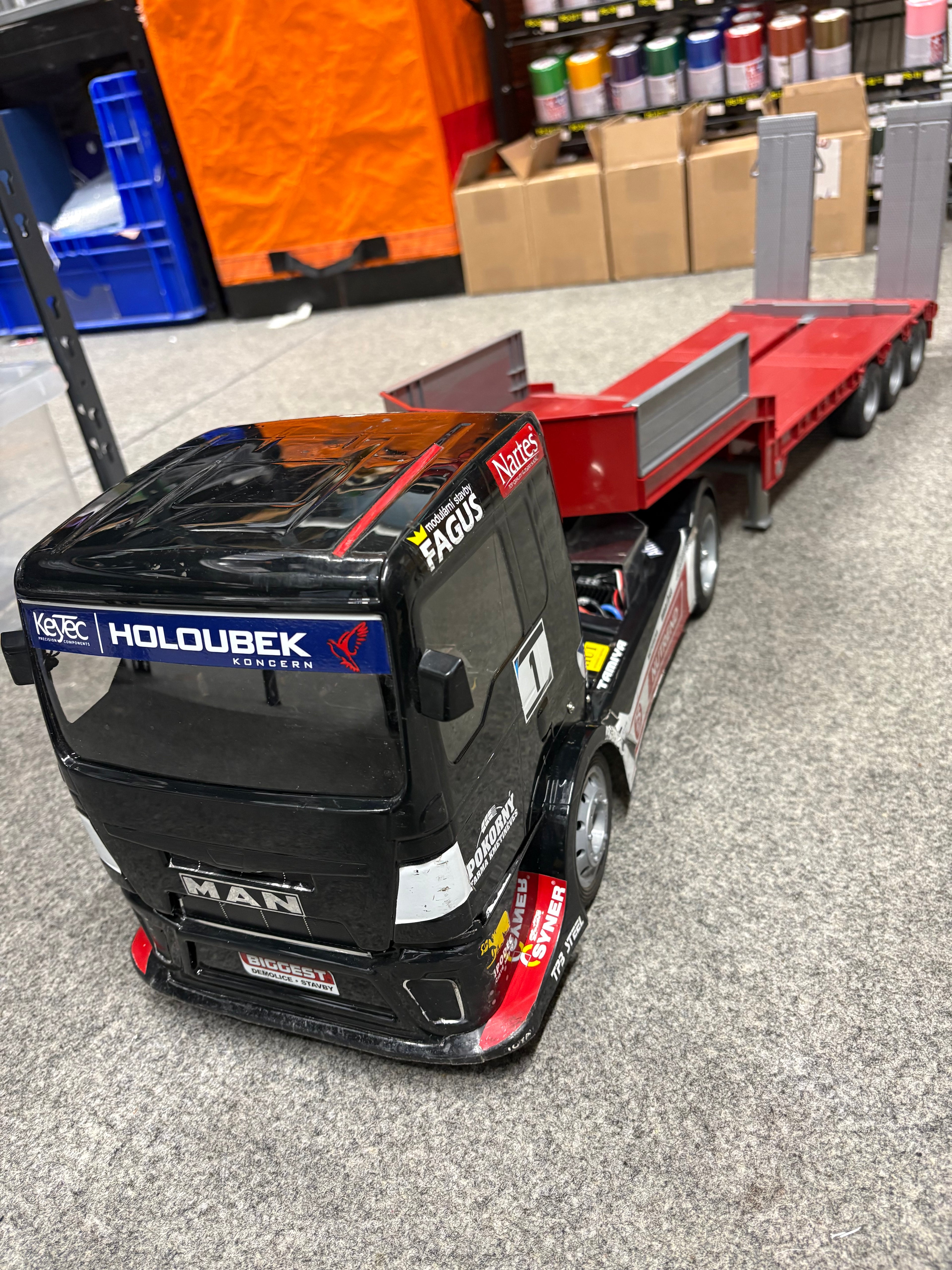 (Custom Made) Tamiya CC-02 4WD Solid Beam 1/14 Race Truck Replica & Trailer (Lipo, Esc, Motor, Servo & Radio included - Justadd charger)