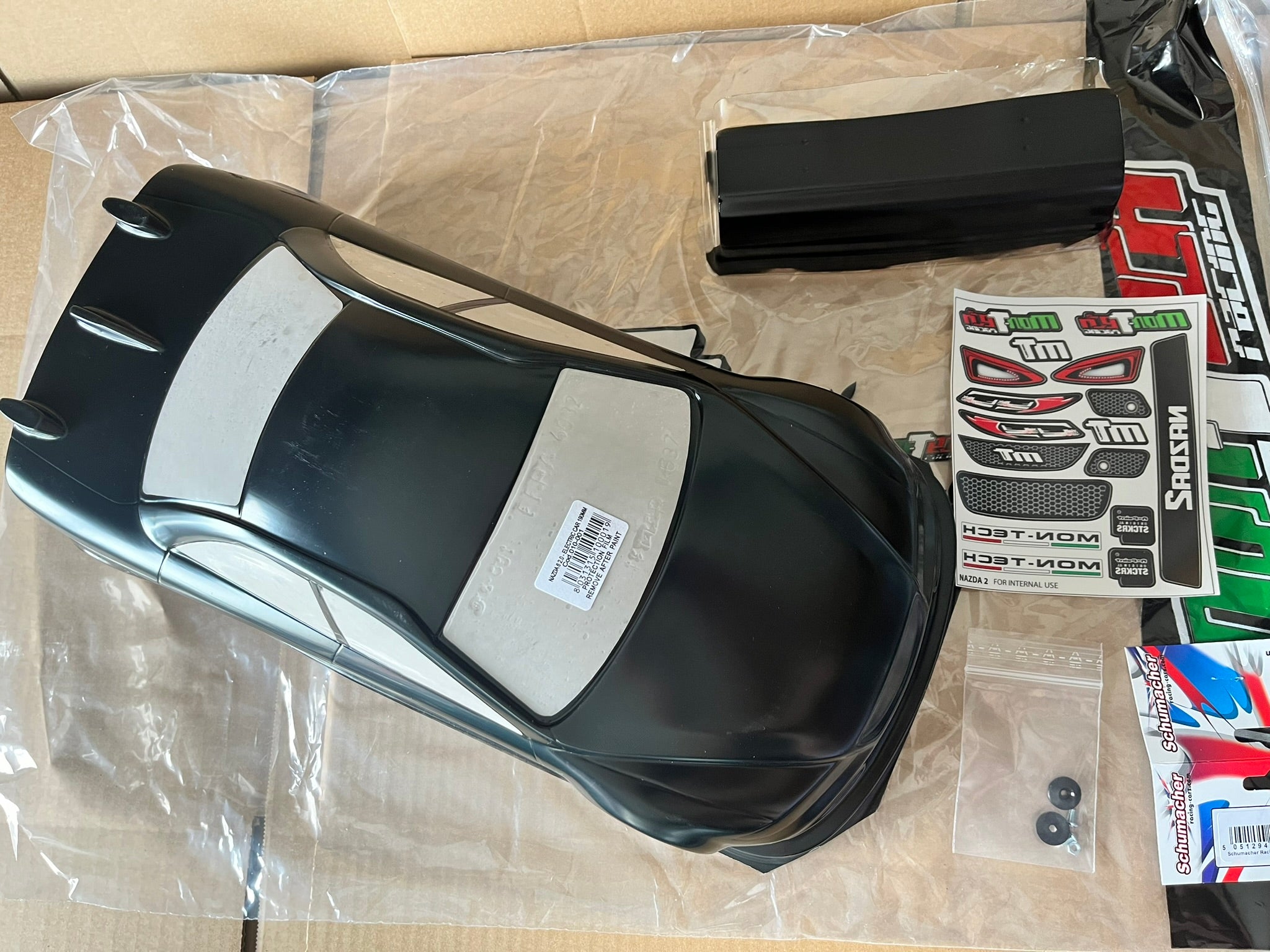 MONTECH MAZDA 6 2.0 (PRE PAINTED JET BLACK)  - RC CAR BODY 1/10 TC STD ETS 190MM - MT010001