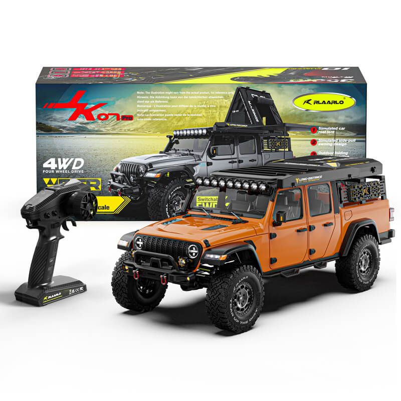 Rlaarlo - JK07 PRO Brushless 1/7 Scale RC Rock Crawler Truck RTR - Orange (2S & 3S LiPo Version) - JK07-PRO-ORANGE