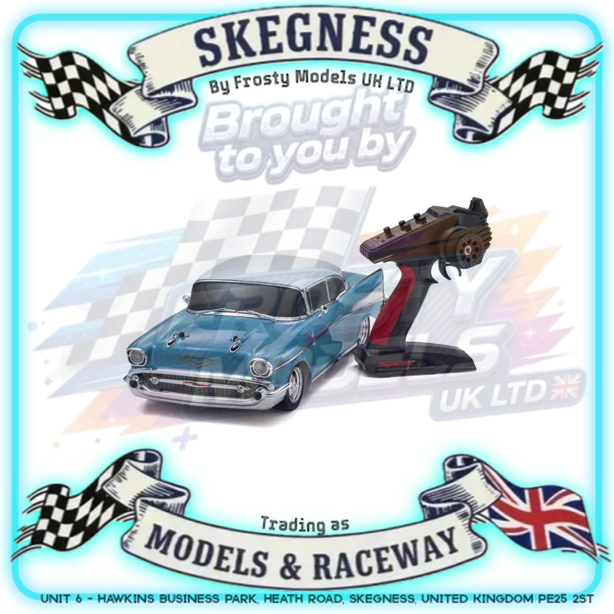 KYOSHO - RC Car Fazer FZ02 (L) Chevy BelAir Coupe 1957 Turquoise 1/10 RTR Readyset - K.34433T1B (Just add Battery & Charger)