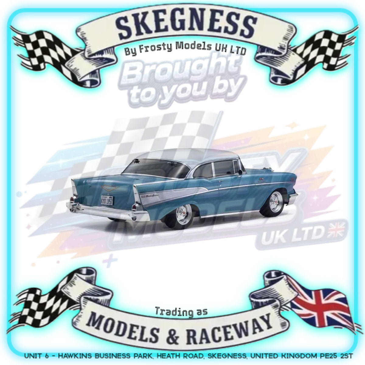 KYOSHO - RC Car Fazer FZ02 (L) Chevy BelAir Coupe 1957 Turquoise 1/10 RTR Readyset - K.34433T1B (Just add Battery & Charger)
