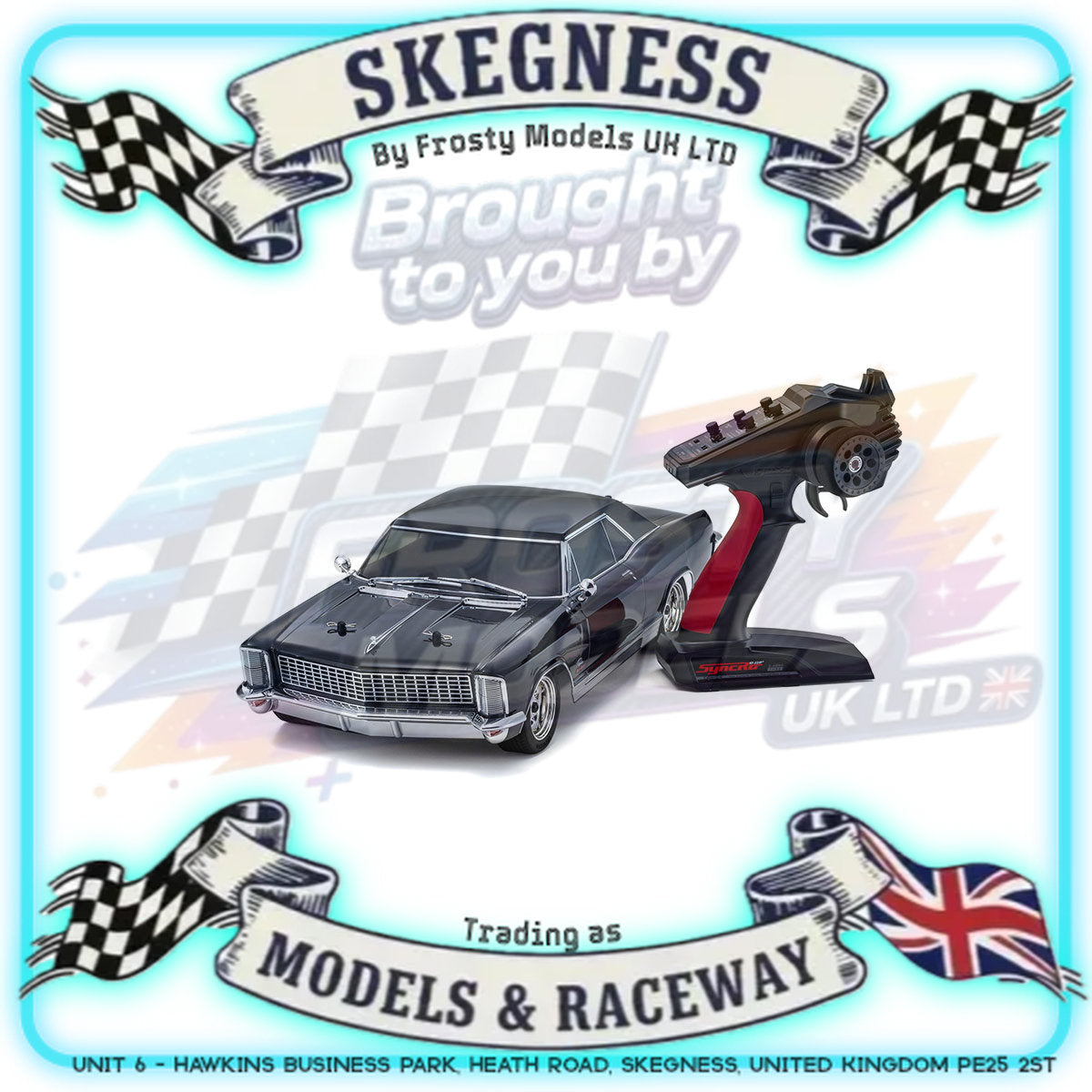 KYOSHO - RC Car Fazer FZ02 (L) Buick Riviera 1965 Regal Black 1/10 RTR Readyset - K.34434T1B (Just add Battery & Charger)
