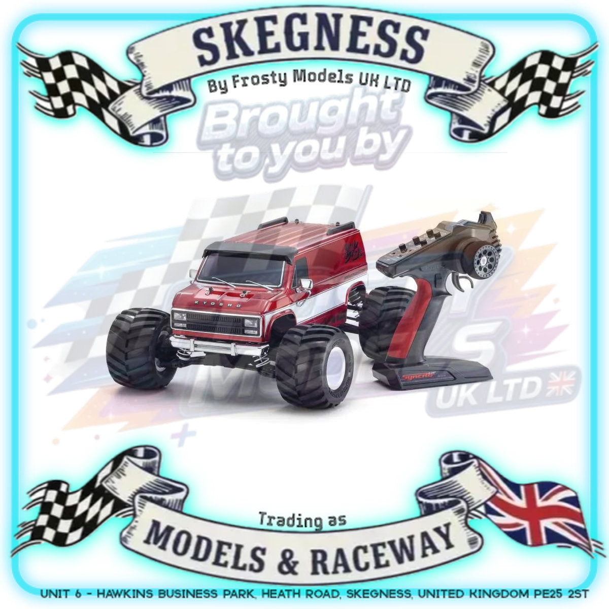 KYOSHO - RC RTR Monster Truck Fazer FZ02-L MadVan VE 4WD 1/10 Readyset T1 Rouge - 34491T1C - K.34491T1B (Just add Battery & Charger)