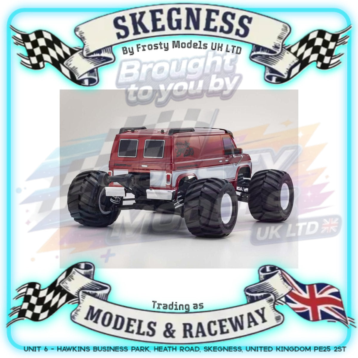 KYOSHO - RC RTR Monster Truck Fazer FZ02-L MadVan VE 4WD 1/10 Readyset T1 Rouge - 34491T1C - K.34491T1B (Just add Battery & Charger)