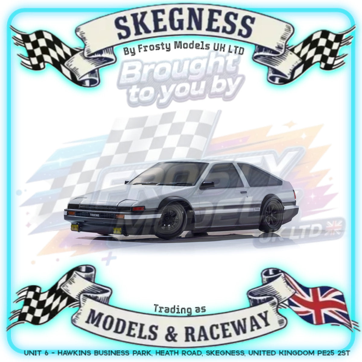 Kyosho - Fazer D2 Toyota Sprinter Trueno AE86 White 1/10 RC Car RTR Drift Readyset - K.34501B FAZER Series (Just add battery & charger)