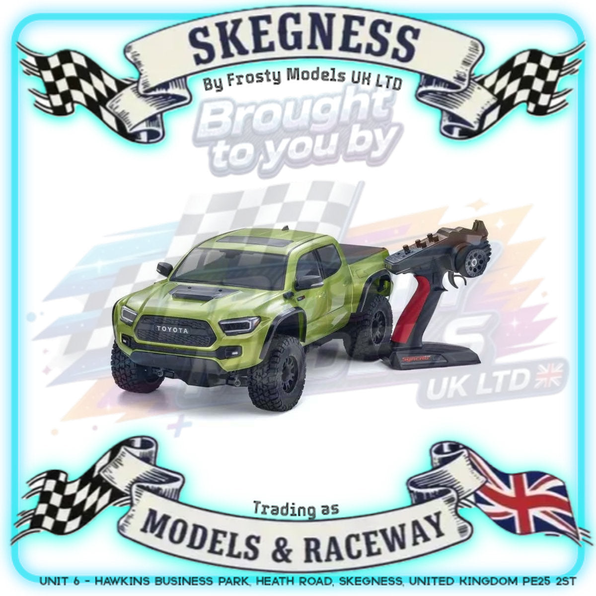 KYOSHO - RC KB10L Toyota Monster Truck Tacoma TRD Pro Elec Lime VE 3S 4WD 1/10 Readyset - K.34703T2B (Just add Battery & Charger)