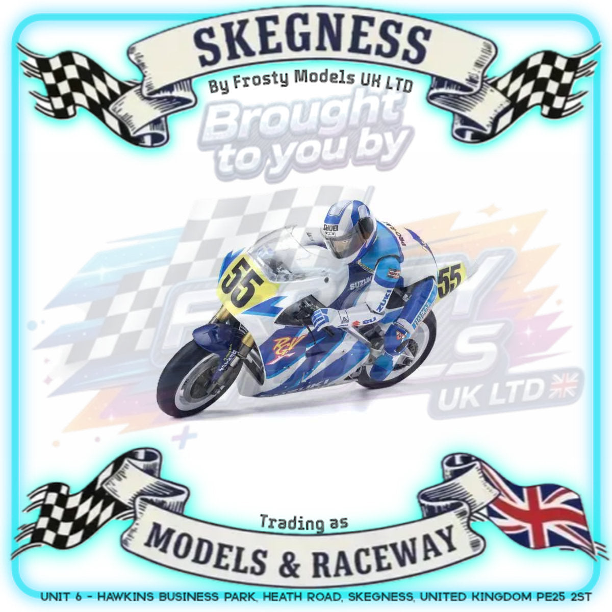 Kyosho - Moto Hanging On Racer S.R.T. Suzuki RGV 1992 1:8 Kit - K.34935T1B 1:8 MOTO HANGING ON RACER Series