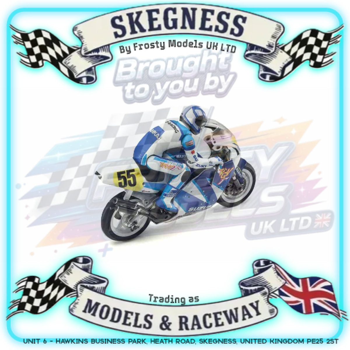 Kyosho - Moto Hanging On Racer S.R.T. Suzuki RGV 1992 1:8 Kit - K.34935T1B 1:8 MOTO HANGING ON RACER Series