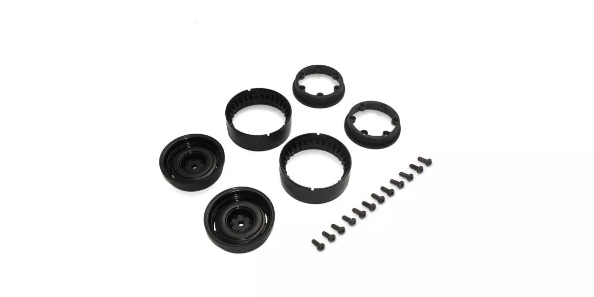 Kyosho - KC10 Bead-lock 1.9 inches Dish Black Wheels (2) - K.CLH001BK WHEELS & TYRES