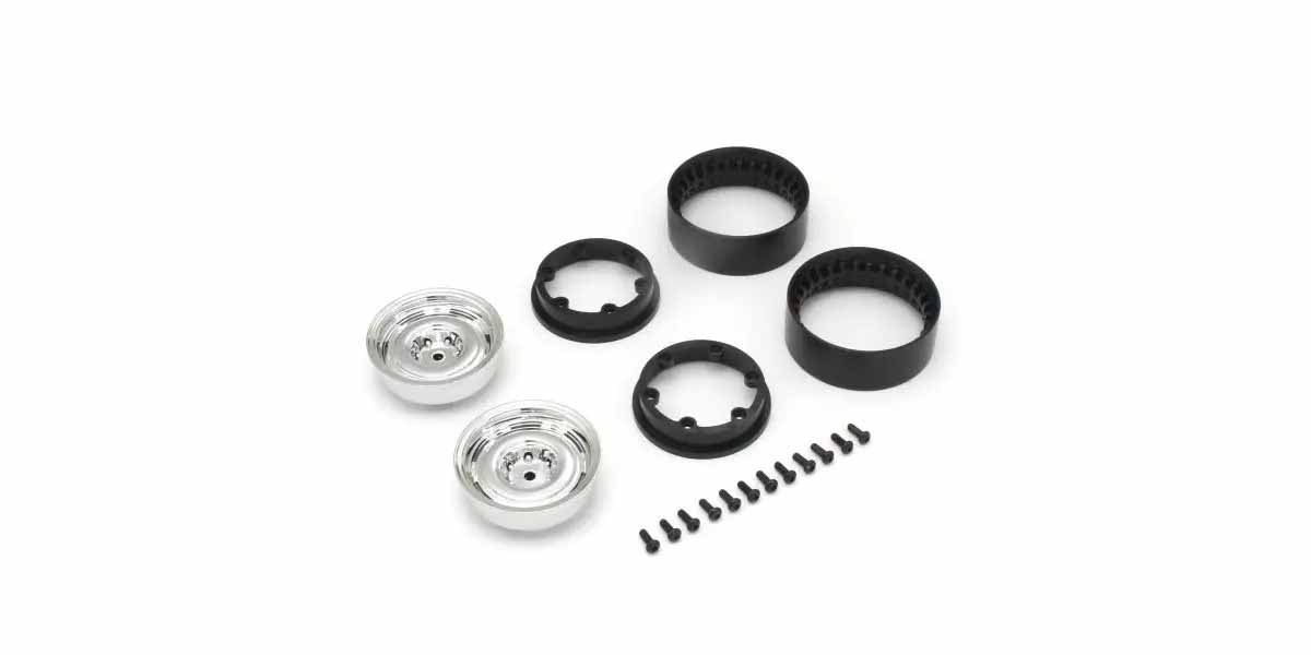 Kyosho - KC10 Bead-lock 1.9 inches Dish Chrome Wheels (2) - K.CLH001SC WHEELS & TYRES