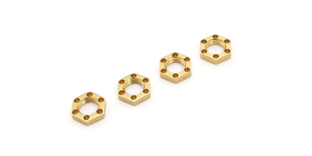 Kyosho - LW Wheel Nuts (4) EP Fantom 4WD Ext - Gold - K.EF244G 1:12 Parts