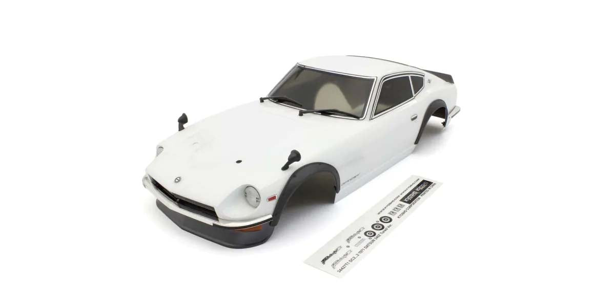 Kyosho - Fazer FZ02 1:10 Datsun 240Z 1971 Tuned Ver Body Set - White - K.FAB611WH BODYSHELL & DECO