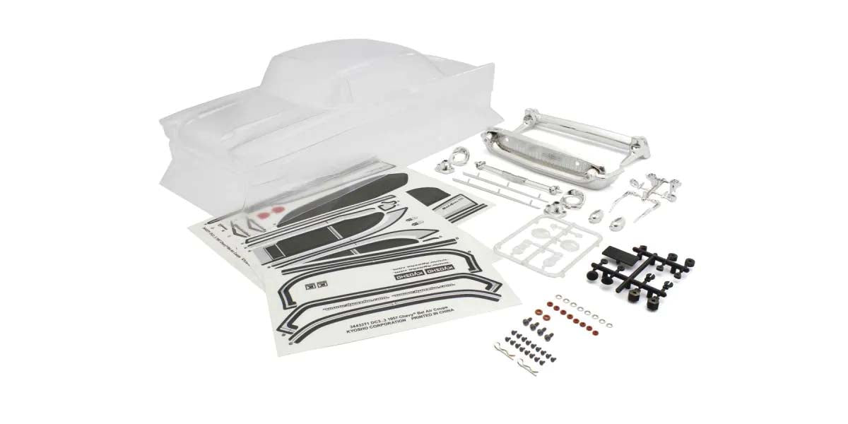 Kyosho - Fazer FZ02 1:10 Chevy Bel Air 1957 Coupe Clear Body Set - K.FAB709 BODYSHELL & DECO