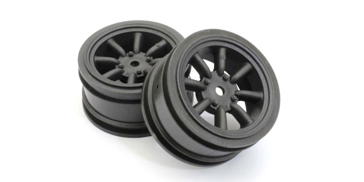 Kyosho - 1:10 Wheel M8S Watanabe Black Metallic (2) - K.FAH706BK WHEELS & TYRES