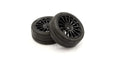 Kyosho - 1:10 Fazer FZ02 Pre-Glued 15 Spokes Black Medium Tyres (2) - K.FATH702BKMB WHEELS & TYRES