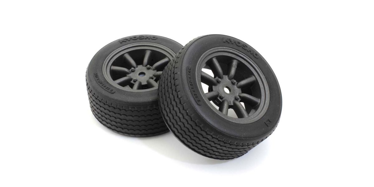 Kyosho - 1:10 Fazer FZ02 Pre-Glued TC Tyres M8S Watanabe Wheel (2) - K.FATH706BKM WHEELS & TYRES