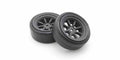 Kyosho - 1:10 Fazer FZD2 Pre-Glued D-Tyres 8S Watanabe Wheel (2) - K.FATH710BKD WHEELS & TYRES