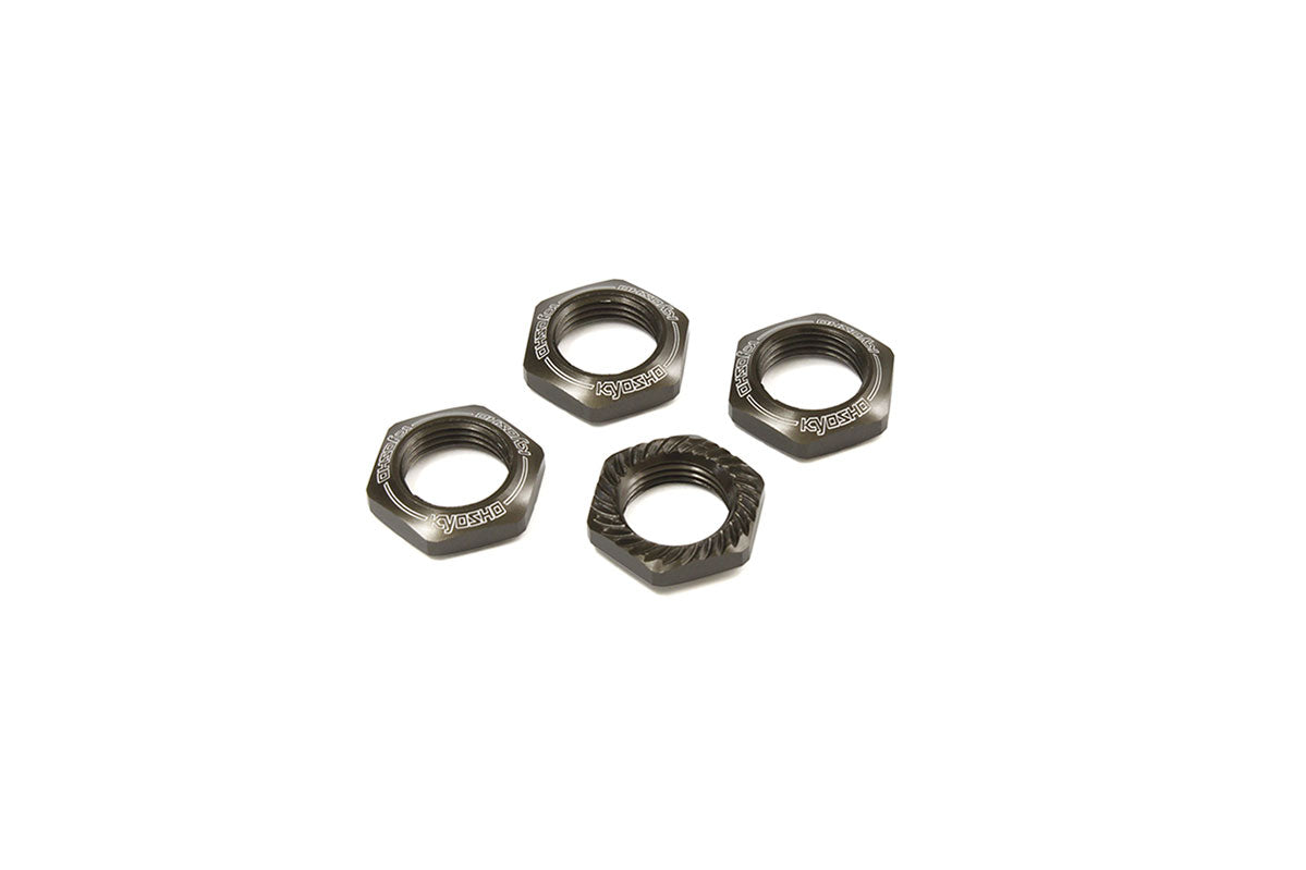 Kyosho - Serrated Wheel Nuts Inferno 1:8 (4) Gun Metal - K.IFW472GM 1:8 Parts Competition
