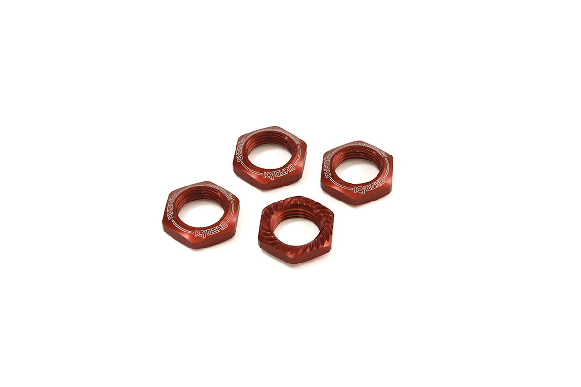 Kyosho - Serrated Wheel Nuts Inferno 1:8 (4) Red - K.IFW472R 1:8 Parts Competition