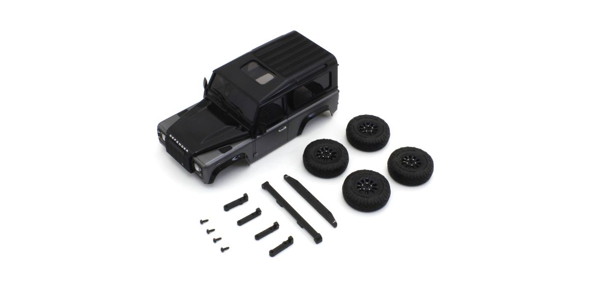 Kyosho - Bodyshell Land Rover Defender 90 Gray Mini-Z 4X4 MX01 w/Wheels - K.MXBT06GM MINI R/C AUTOSCALE & BODYSHEL