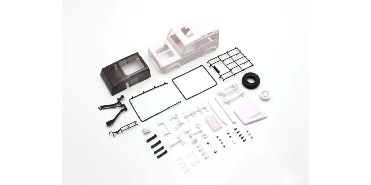 Kyosho - Bodyshell Land Rover Defender Adventure Mini-Z 4X4 MX01 (White Body) - K.MXN08 MINI R/C AUTOSCALE & BODYSHEL