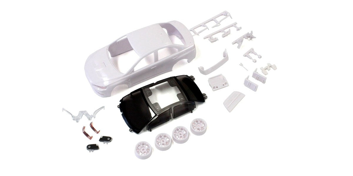 Kyosho - Bodyshell Mitsubishi Lancer Evo-X Mini-Z + 4WD Rims (White Body) - K.MZN184 MINI R/C AUTOSCALE & BODYSHEL
