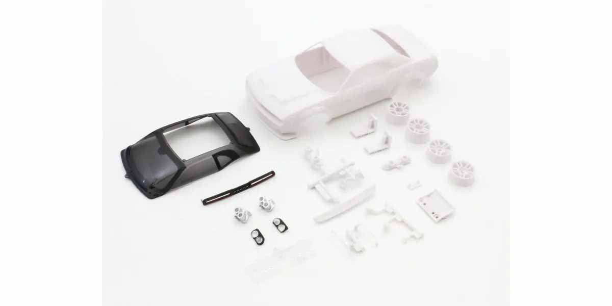 Kyosho - Bodyshell Dodge Challenger SRT Mini-Z + 4WD Rims (White Body) - K.MZN203 MINI R/C AUTOSCALE & BODYSHEL
