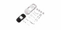 Kyosho - Mini-Z Toyota Celica White Body Set w/4WD Rims - K.MZN236 MINI R/C AUTOSCALE & BODYSHEL