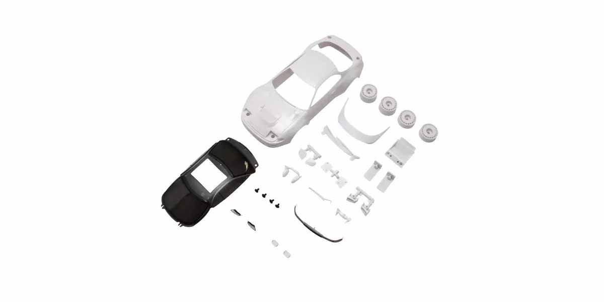 Kyosho - Mini-Z Toyota Celica White Body Set w/4WD Rims - K.MZN236 MINI R/C AUTOSCALE & BODYSHEL