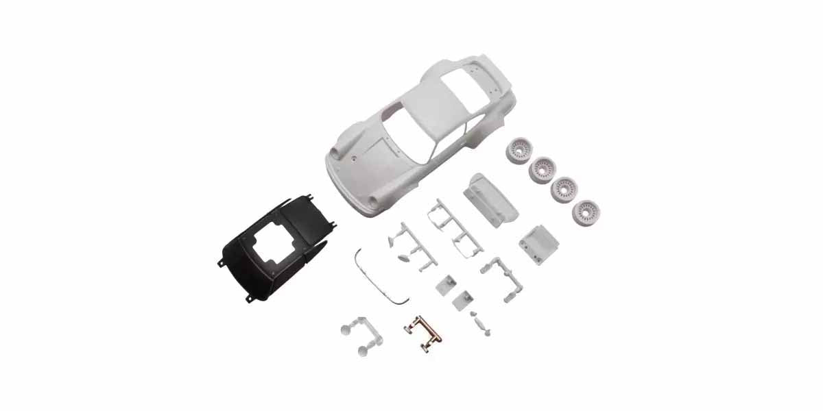 Kyosho - Mini-Z Porsche 934 RSR White Body Set + 2WD Rims - K.MZN238 MINI R/C AUTOSCALE & BODYSHEL