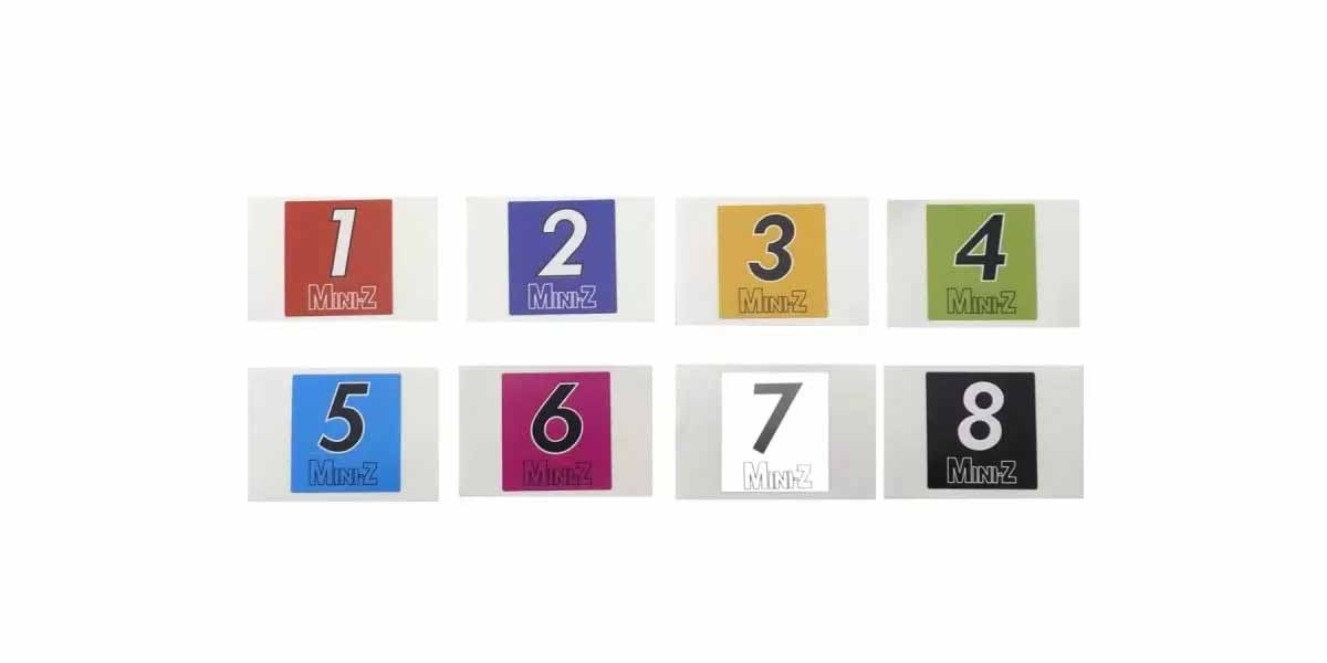 Kyosho - Mini-Z Car Number (No.1-8) 50 Sets - K.MZW129 STICKERS