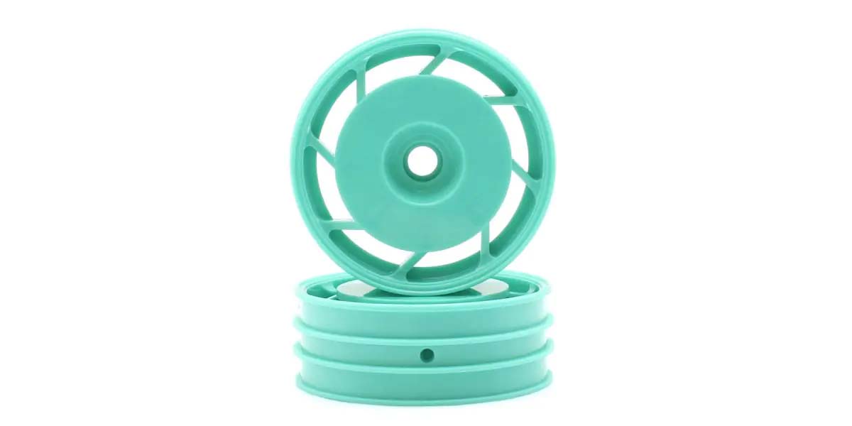 Kyosho - 1:10 Ultima Front Wheels 8D 50mm (2) - Peppermint Green - K.UTH001GR WHEELS & TYRES
