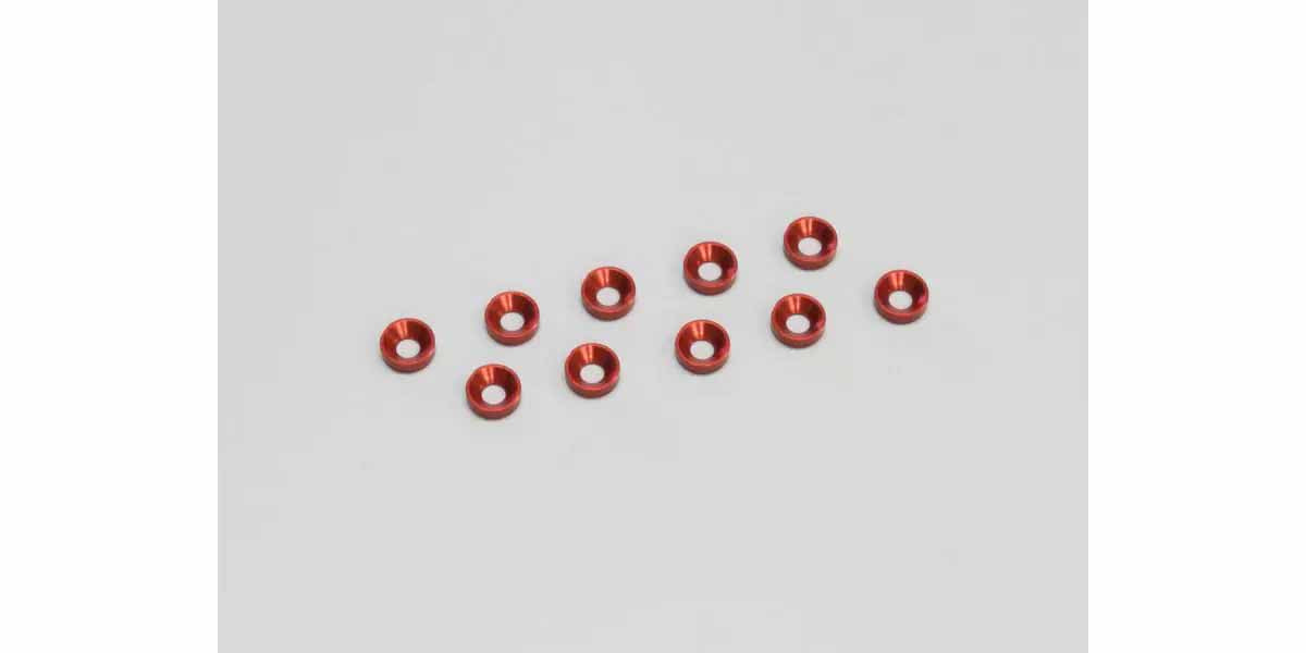 Kyosho - M3 Flat Head Washer (10) Red - K.W0146R 1:10 Parts