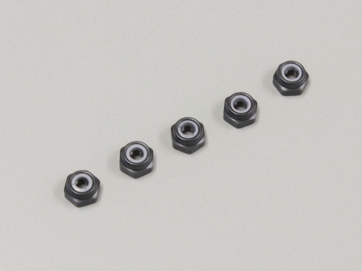 Kyosho - Alu Nylon Lock Nuts Gunmetal M2.6x3.0mm (5) - K.1-N2630NA-GM