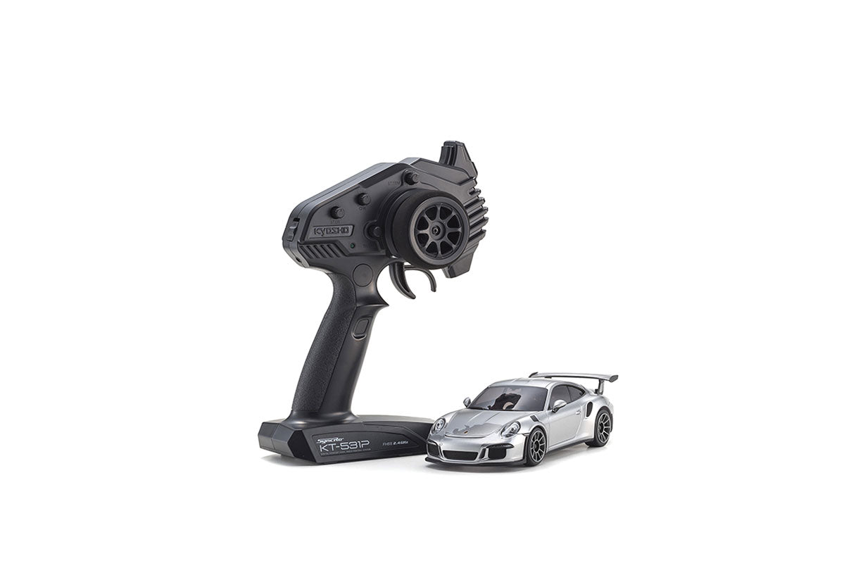 Kyosho - Mini-Z MR04 RWD Porsche 911 GT3 RS Silver (N-RM/KT531P) - K.32358S MR-03 RWD Series