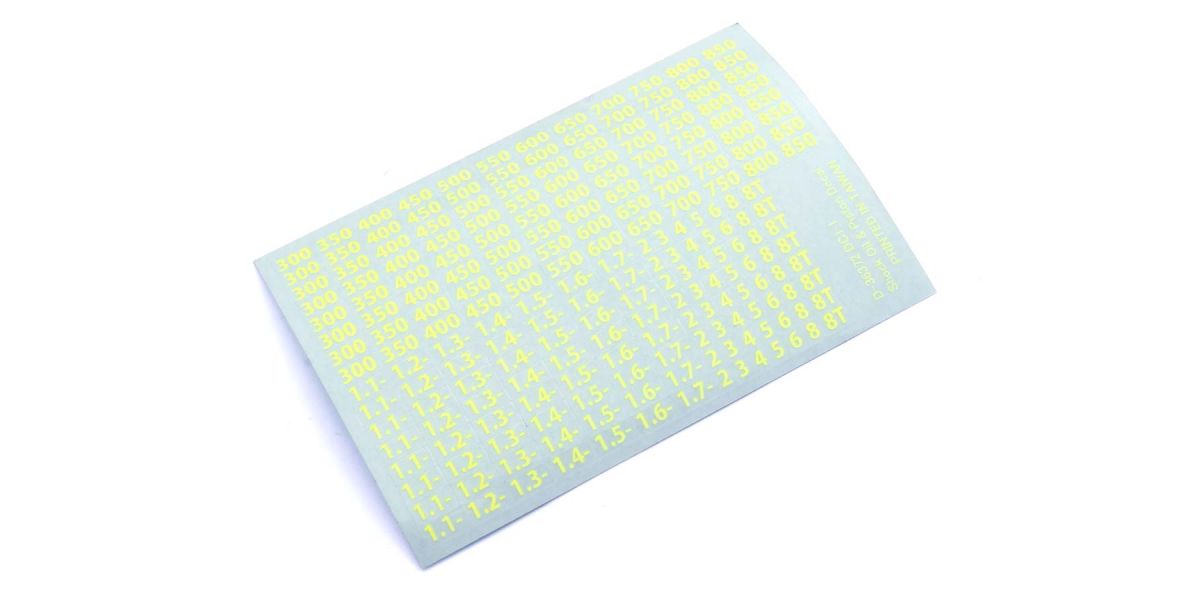 Kyosho - Decal Sheet Shocks oil viscosities (Yellow) - K.36372Y STICKERS