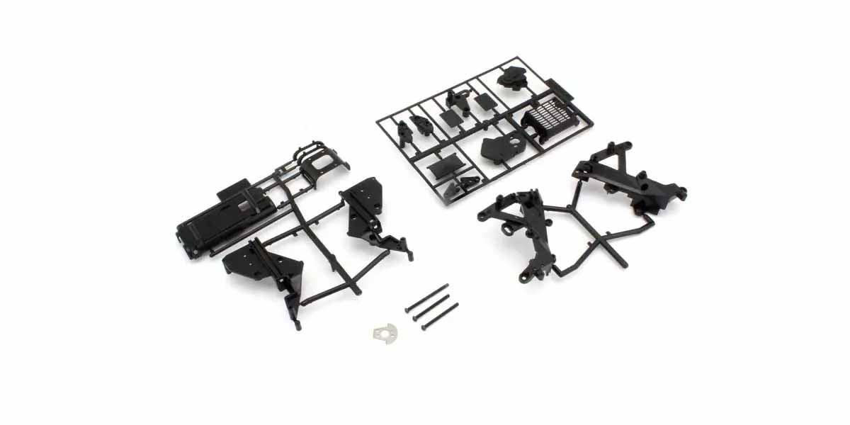 Kyosho - Hanging-On Racer Main Frame and Gearbox Set (YZR500/Black) - K.GP101BK 1:8 MOTO Parts
