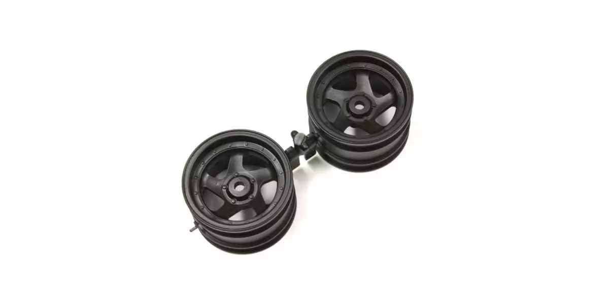 Kyosho - Optima Black 1.7 inches 5 Spokes Wheel (2) - K.OTH244BKB WHEELS & TYRES