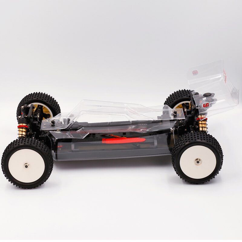 LC Racing – LC-PTG1-HRD – 1/10 scale 4wd entry level buggy – assembled rolling chassis (Red version) (Alloy Chassis, Carbon Fibre Towers, Shaft Driven Fully Adjustable Race Car) - Rolling Chassis Only - Needs all electrics to complete