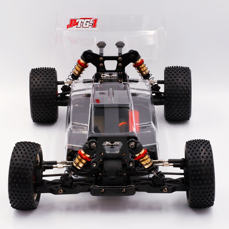 LC Racing – LC-PTG1-HRD – 1/10 scale 4wd entry level buggy – assembled rolling chassis (Red version) (Alloy Chassis, Carbon Fibre Towers, Shaft Driven Fully Adjustable Race Car) - Rolling Chassis Only - Needs all electrics to complete