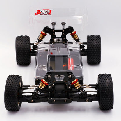 LC Racing – LC-PTG1-HRD – 1/10 scale 4wd entry level buggy – assembled rolling chassis (Red version) (Alloy Chassis, Carbon Fibre Towers, Shaft Driven Fully Adjustable Race Car) - Rolling Chassis Only - Needs all electrics to complete