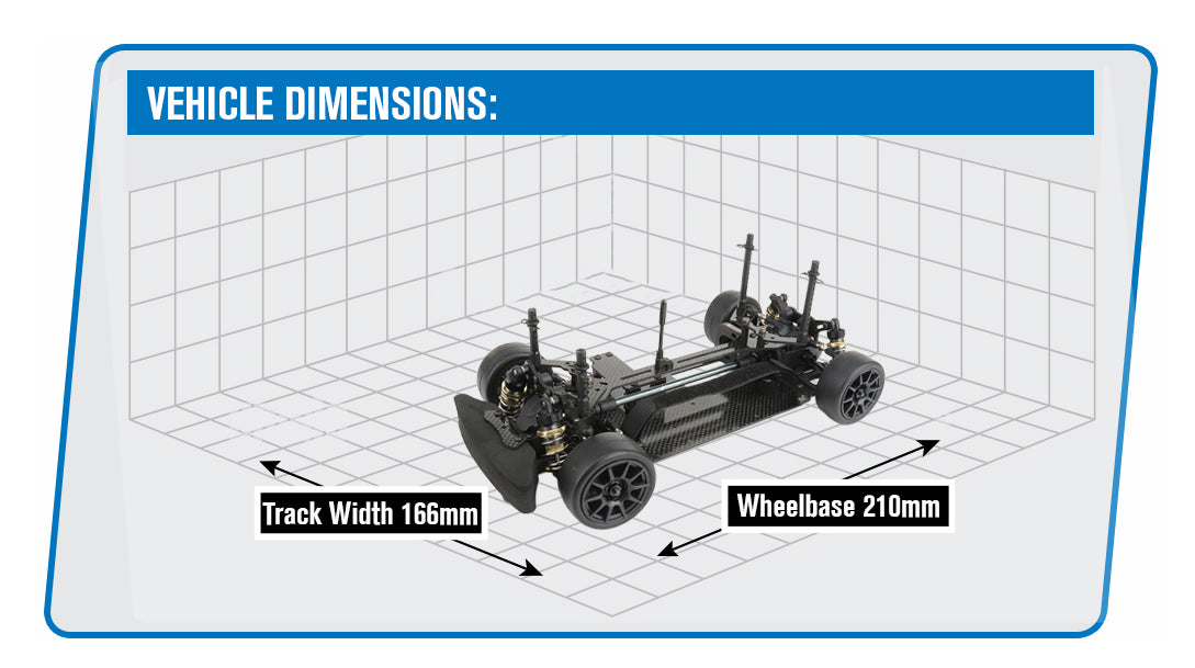 LOUISE - RC 1/10 LMX Carbon Fibre M-CHASSIS (210mm Mini wheelbase) KIT Form - LNBA101 (Same as Carten M210R)