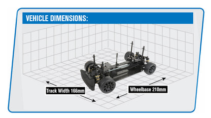 LOUISE - RC 1/10 LMX Carbon Fibre M-CHASSIS (210mm Mini wheelbase) KIT Form - LNBA101