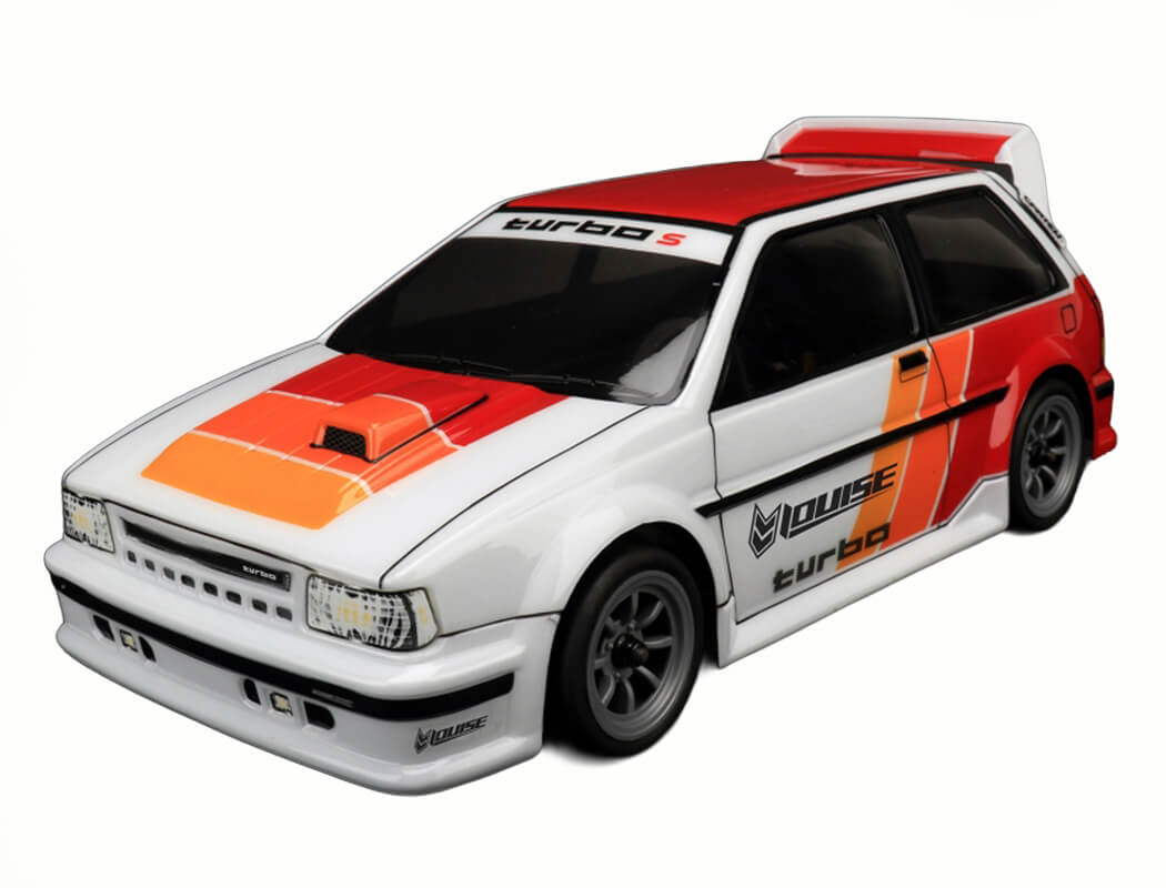 Louise RC - M-Chassis (225mm) Toyota Starlet Body Set in Clear Lexan - For 1/10 Tamiya MTC (W-170mm x Wheelbase-225mmmm) M03, M05, MB01, LMX (LNBA812)