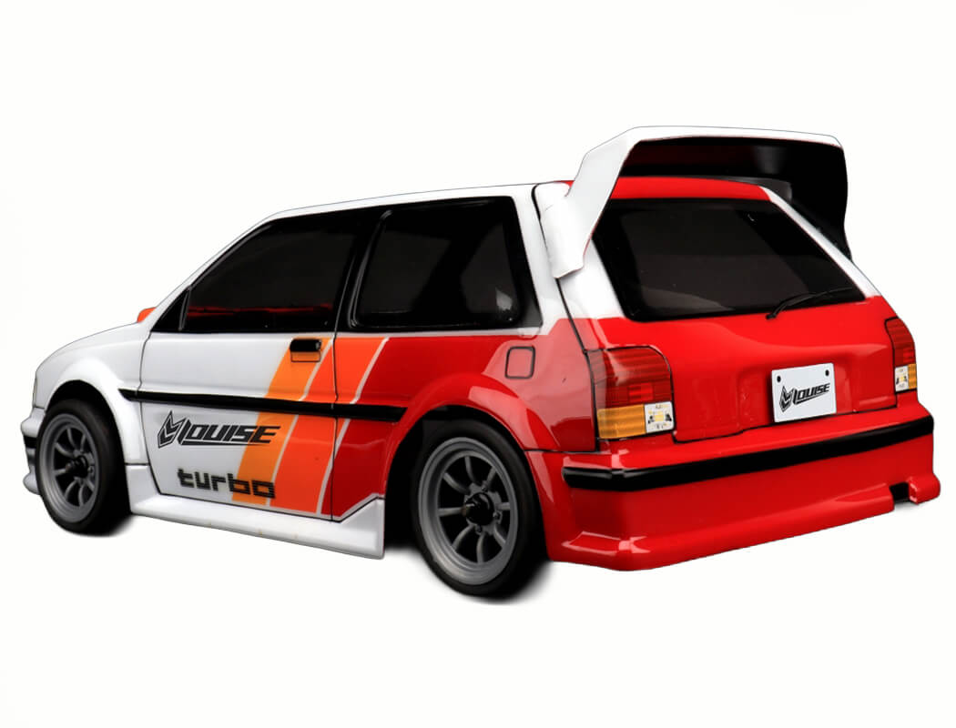 Louise RC - M-Chassis (225mm) Toyota Starlet Body Set in Clear Lexan - For 1/10 Tamiya MTC (W-170mm x Wheelbase-225mmmm) M03, M05, MB01, LMX (LNBA812)