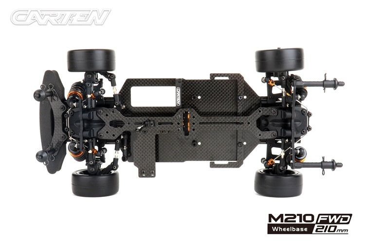(PRE-ORDER) Carten - M210F (R PLUS) FWD 1/10 Racing Grade Carbon Fibre M-CHASSIS (225mm Mini wheelbase) KIT Form (R & Plus Parts Fitted) - (Requires all electrics, & body etc)